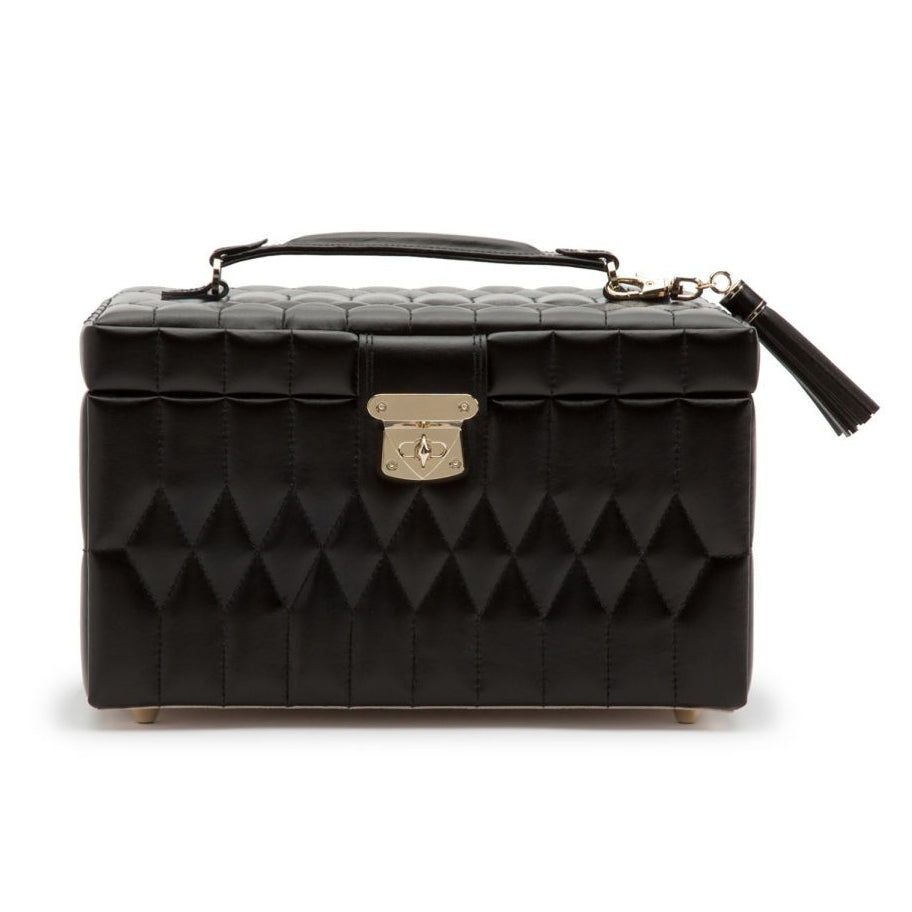 Medium Black Leather Jewelry Box