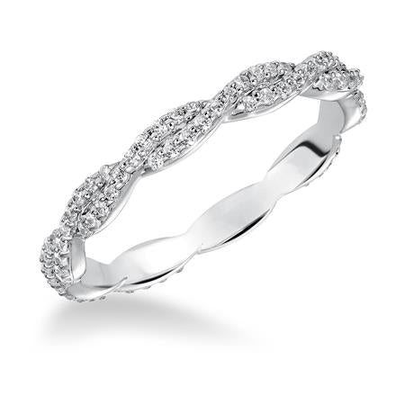 Fink's 14K White Gold Diamond Braided Eternity Women's Wedding Band