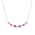 Sabel Collection 18K White Gold Round Diamonds and Round Ruby Curved Bar Necklace