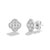 Sabel Collection 18K White Gold Round Diamond Flower Stud Earrings
