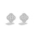 Sabel Collection 18K White Gold Round Diamond Flower Stud Earrings