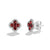 Sabel Collection 18K White Gold Ruby and Diamond Flower Stud Earrings