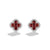 Sabel Collection 18K White Gold Ruby and Diamond Flower Stud Earrings