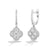 Sabel Collection 18K White Gold Round Diamond Flower Dangle Earrings