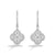 Sabel Collection 18K White Gold Round Diamond Flower Dangle Earrings