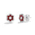 Sabel Collection 18K White Gold Ruby and Diamond Flower Stud Earrings
