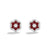 Sabel Collection 18K White Gold Ruby and Diamond Flower Stud Earrings