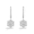 Sabel Collection 18K White Gold Round Diamond Cluster Dangle Earrings