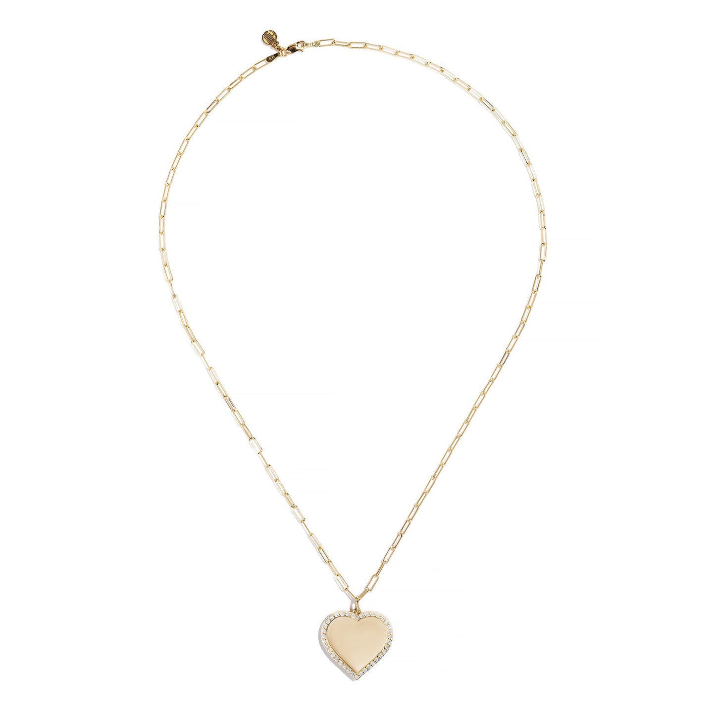 Sabel Collection 18K Yellow Gold Concave Heart Pendant with Diamonds