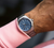 Model Wearing Oris ProPilot X Calibre 400 Watch with Blue Dial