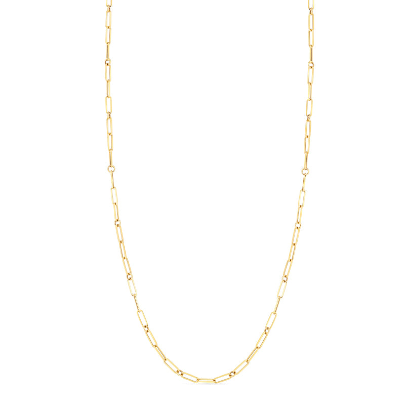 Roberto Coin Designer Gold 18K Yellow Gold Fine Paperclip Link Chain