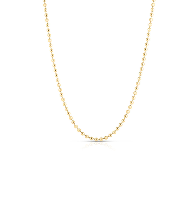 Roberto Coin Designer Gold 18K Yellow Gold Large Bead Chain Necklace