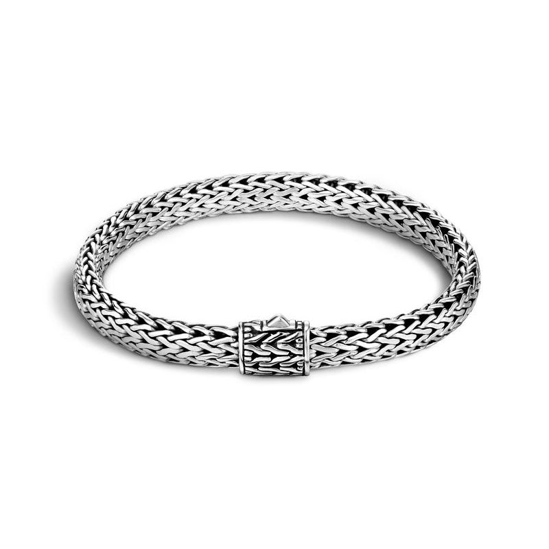 John Hardy Sterling Silver Classic Chain Bracelet with Diamond Clasp