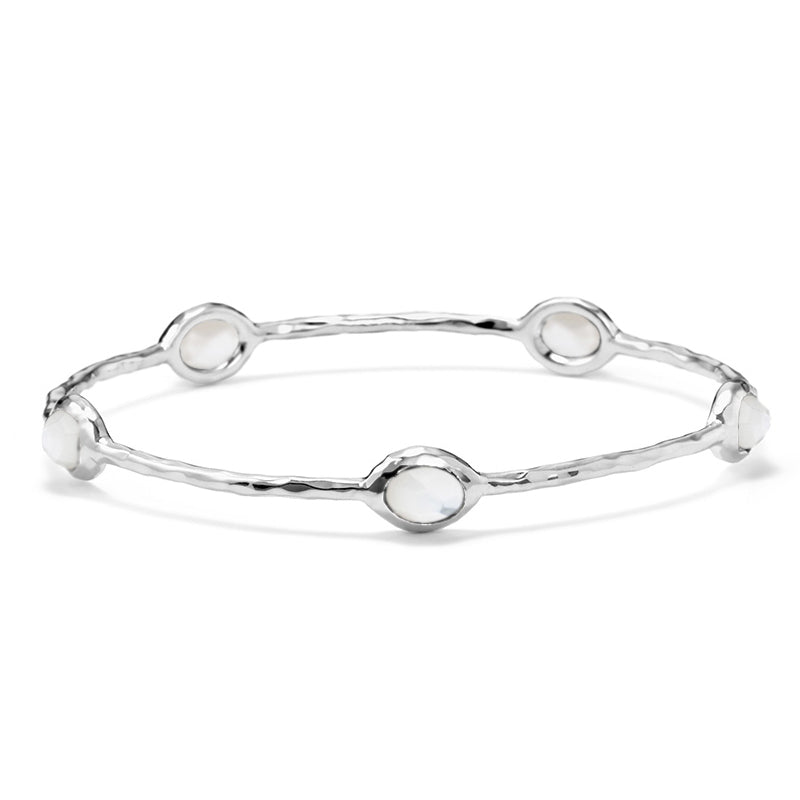 IPPOLITA Rock Candy Sterling Silver Five Stone Bangle in Mother-of-Pearl