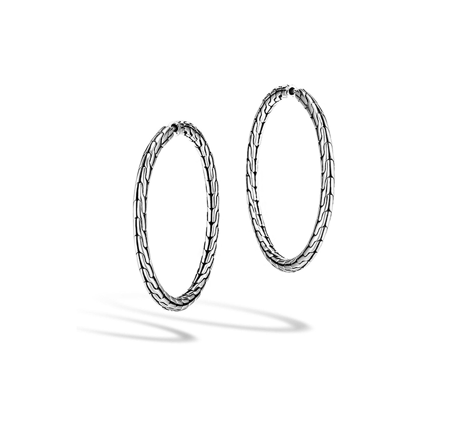John Hardy Classic Chain Sterling Silver Medium Hoop Earrings