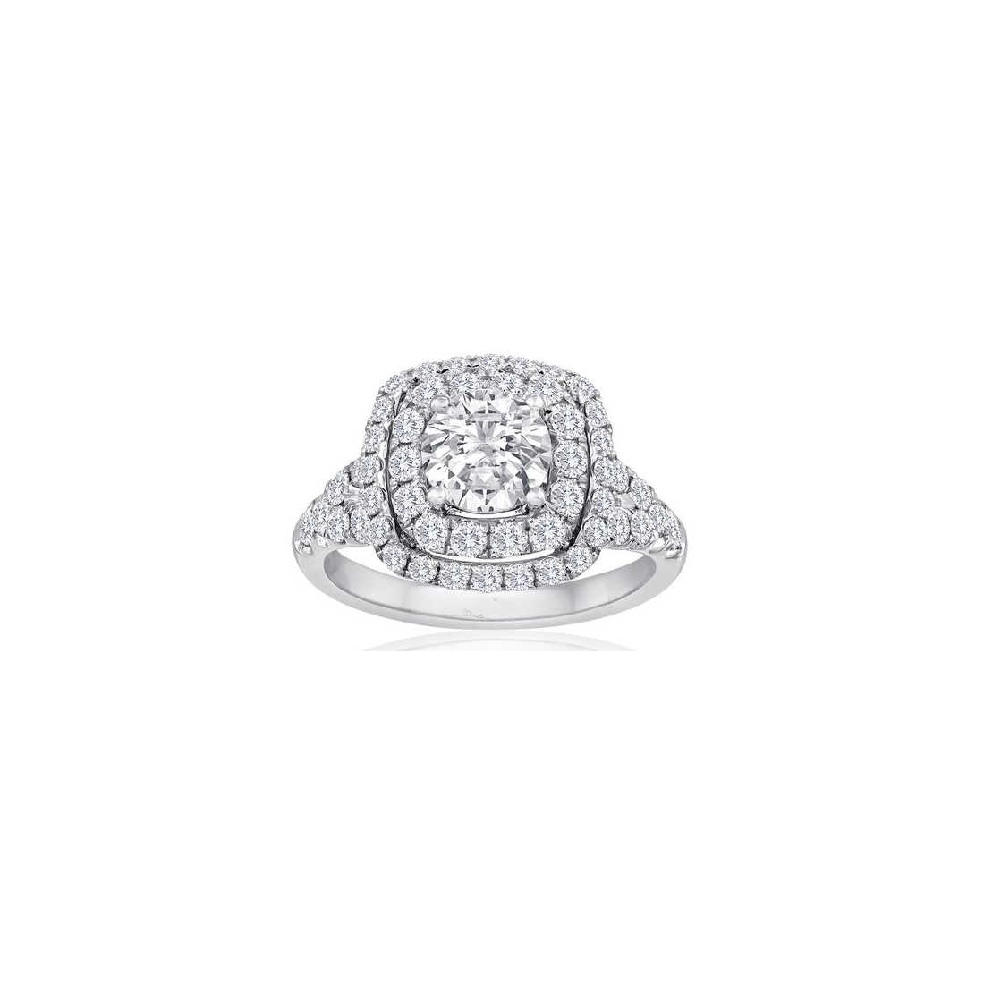 Fink's Exclusive Platinum Round Diamond Double Halo Engagement Ring