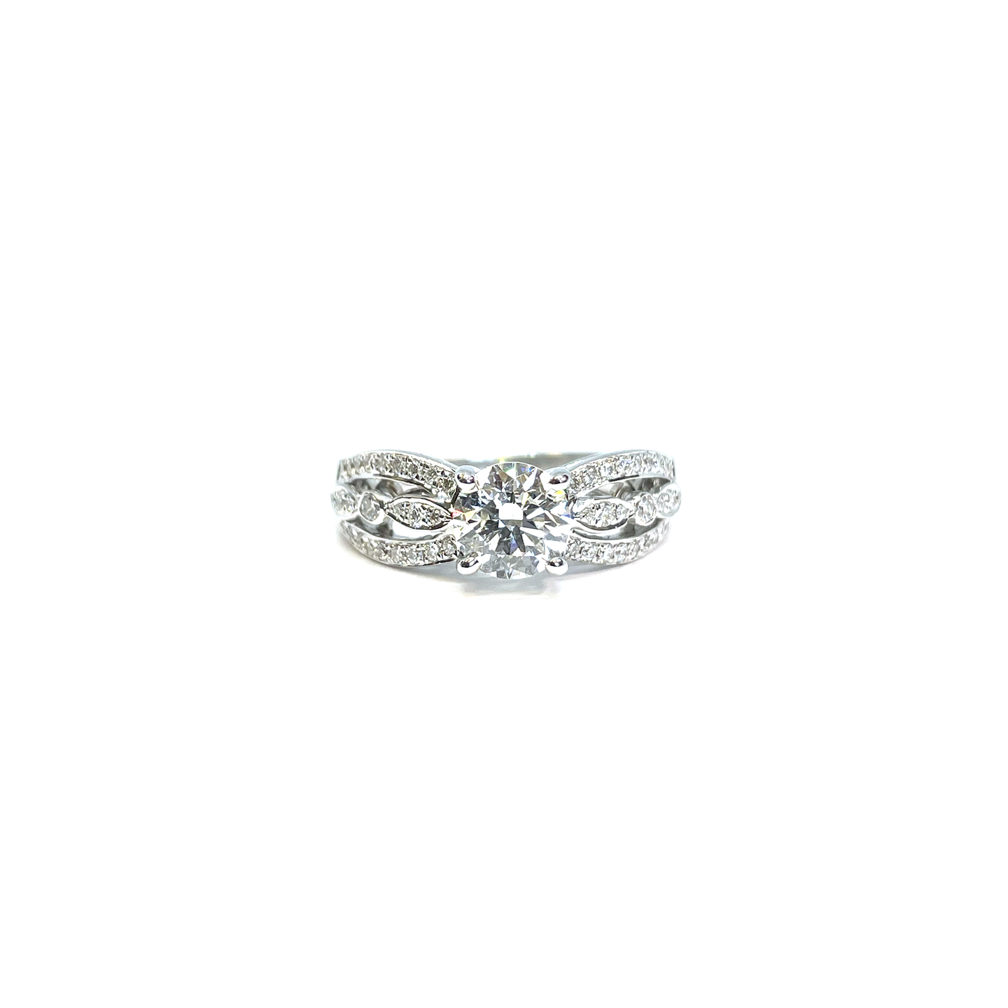 Fink's Exclusive Round Diamond Engagement Ring and Round Diamond Accents