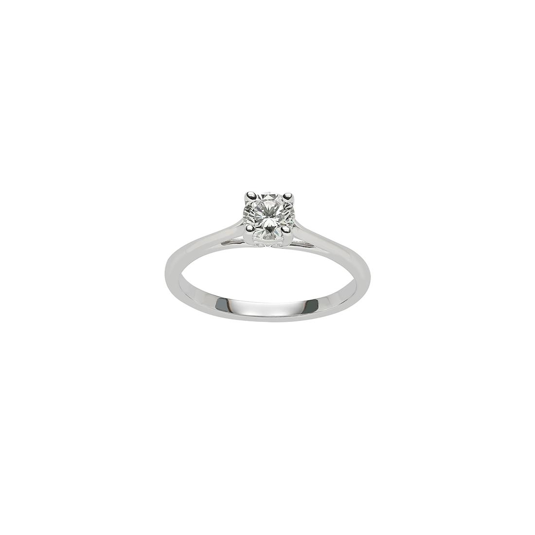 Fink's Exclusive 14K White Gold Solitaire Diamond Cathedral Engagement Ring