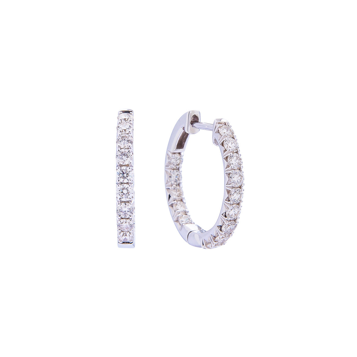 Sabel Collection Diamond Hoop Earrings in 1.00cttw