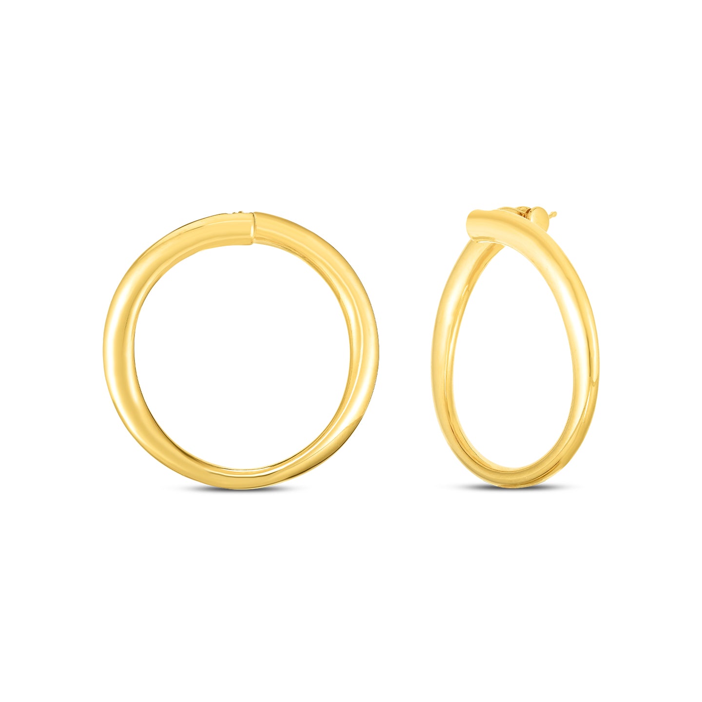 Roberto Coin Oro Classic 18K Yellow Gold Curved Hoop Earrings