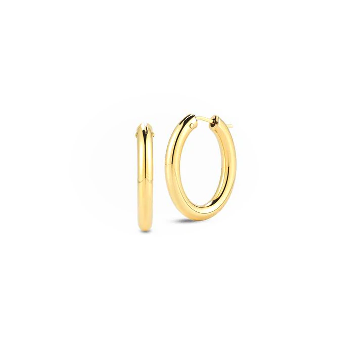 Roberto Coin Perfect Gold Hoops Oval Medium Hoop Earrings in 18K Yellow Gold
