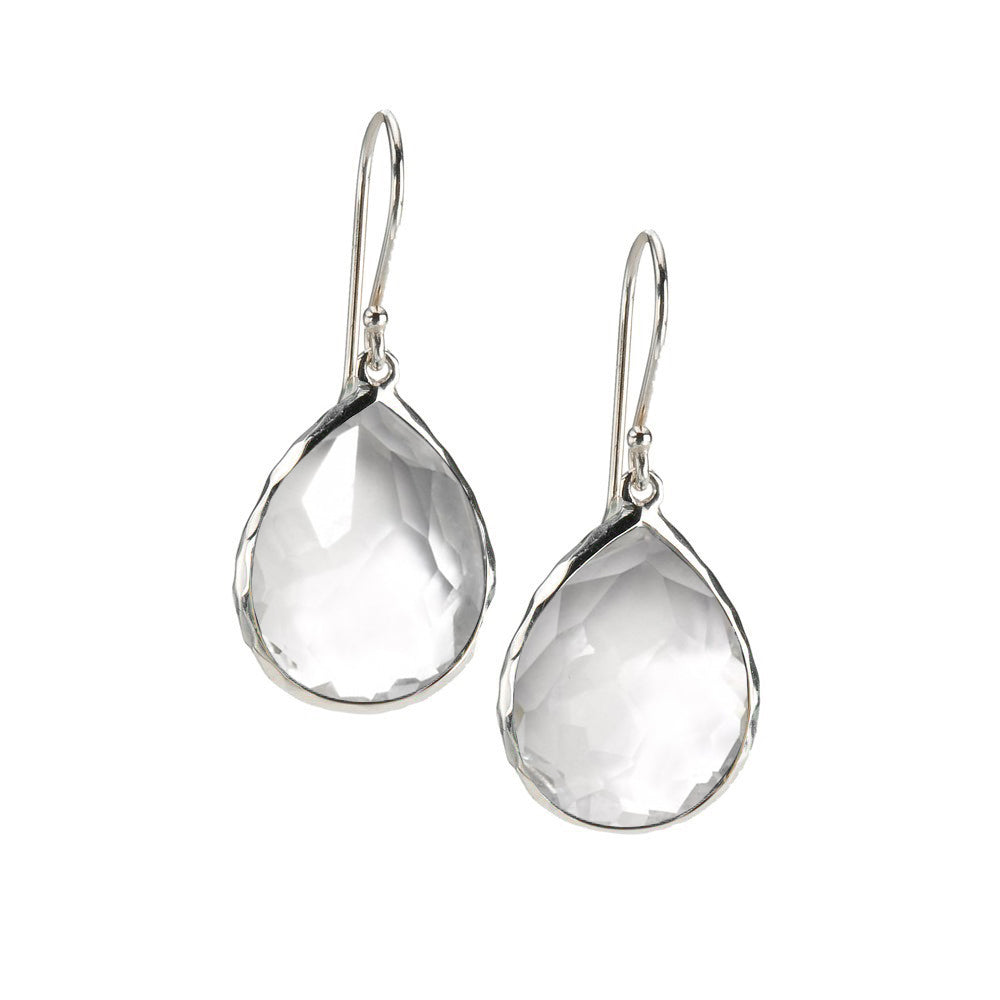 IPPOLITA Rock Candy Sterling Silver Small Gemstone Teardrop Earrings in Clear Quartz