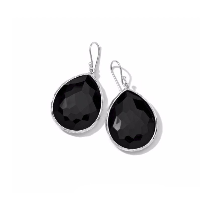 IPPOLITA Wonderland Sterling Silver Large Gemstone Teardrop Earrings in Black Onyx