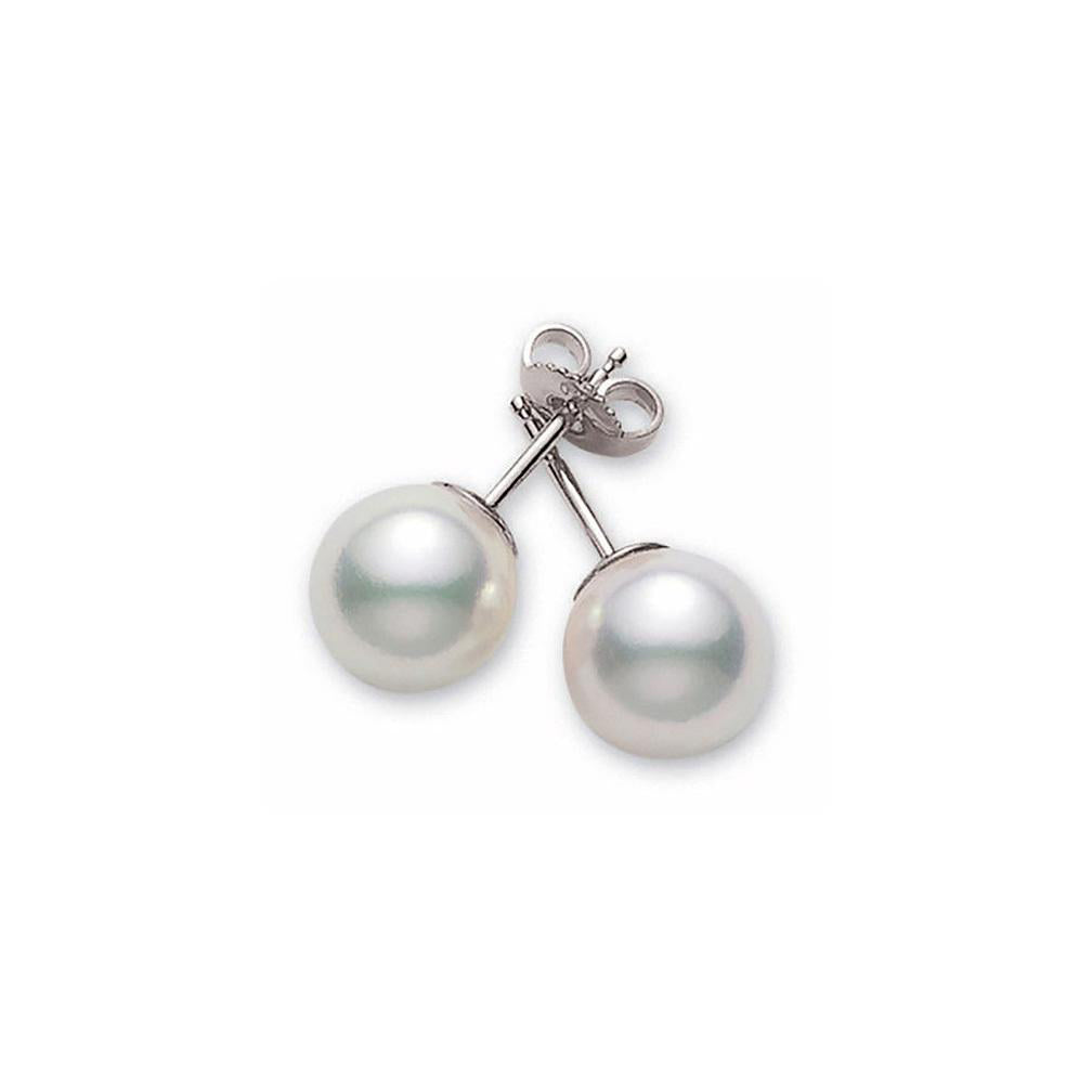 Mikimoto 18K White Gold Women's Pearl Stud Earrings