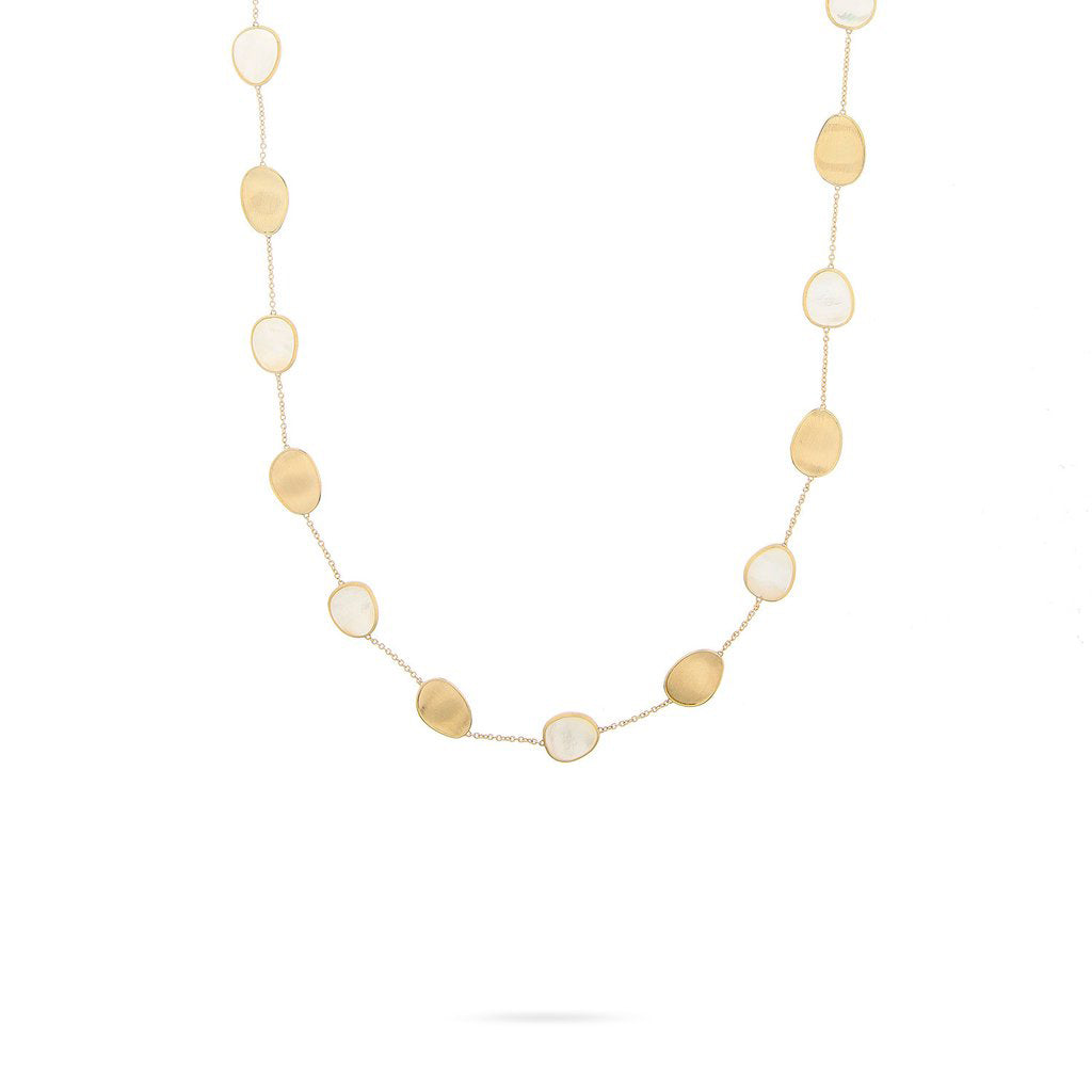 Marco Bicego Lunaria 18K Yellow Gold and Mother-of-Pearl Station Necklace