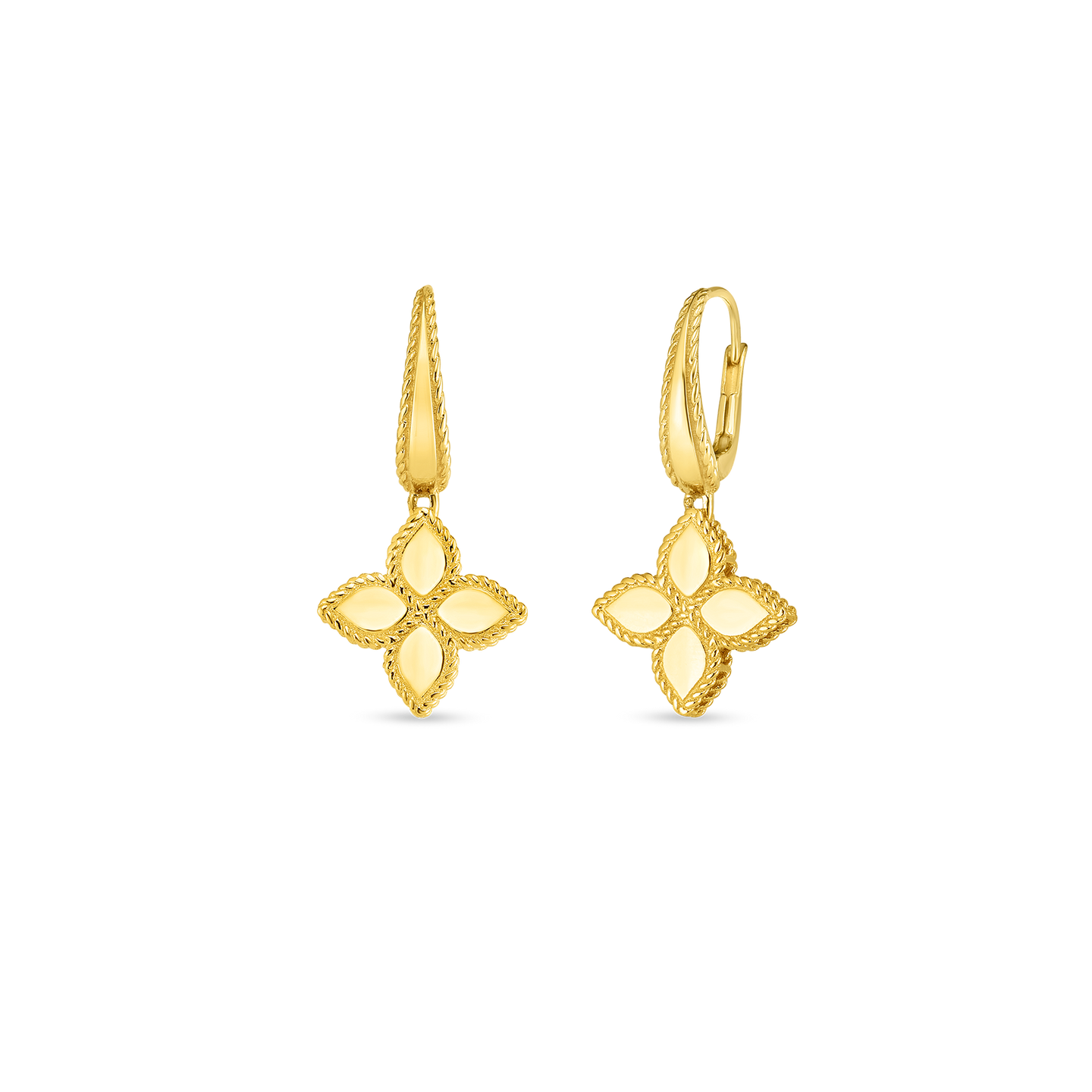 Roberto Coin Princess Flower 18K Yellow Gold Drop Earrings