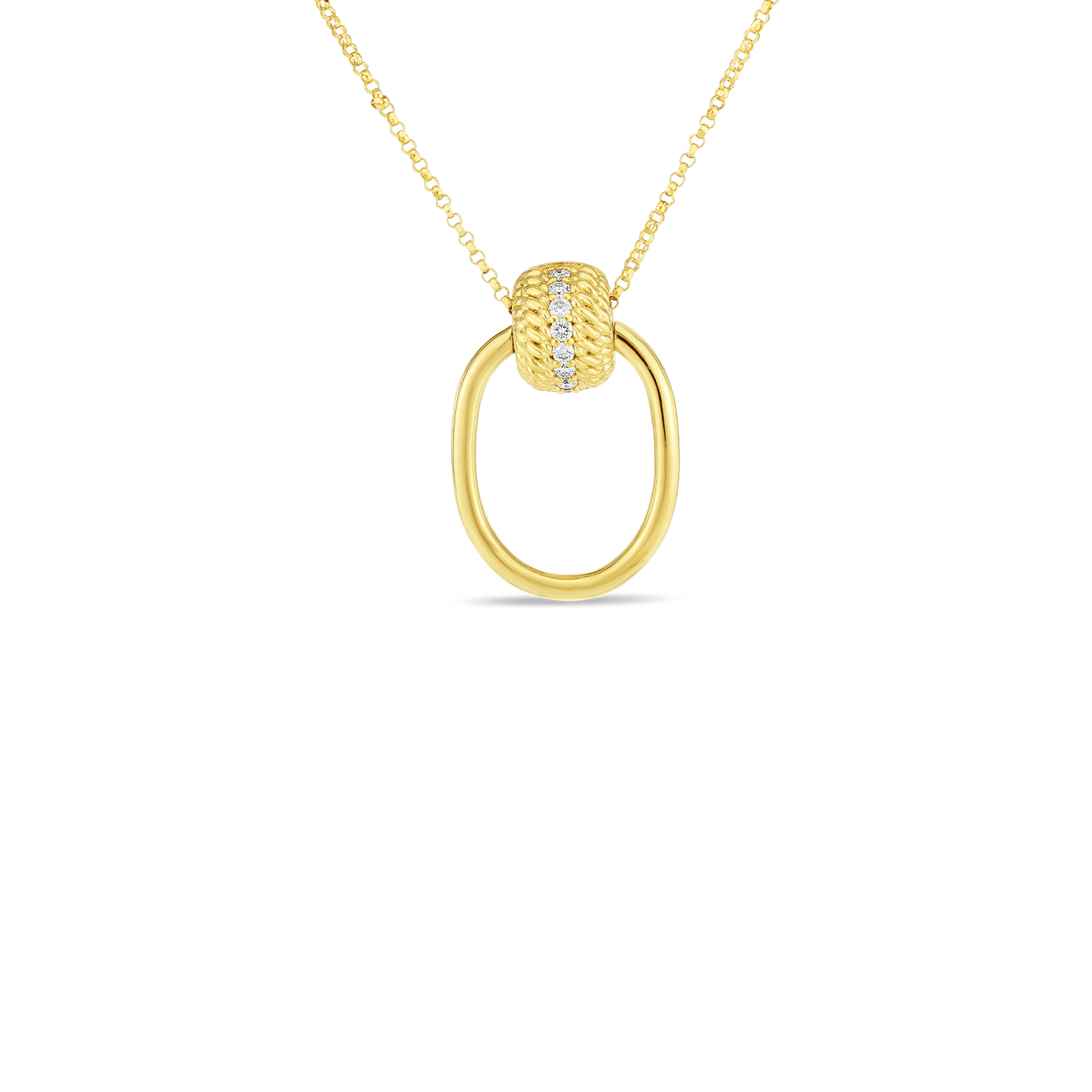 Roberto Coin Opera Yellow Gold Diamond Pendant Necklace