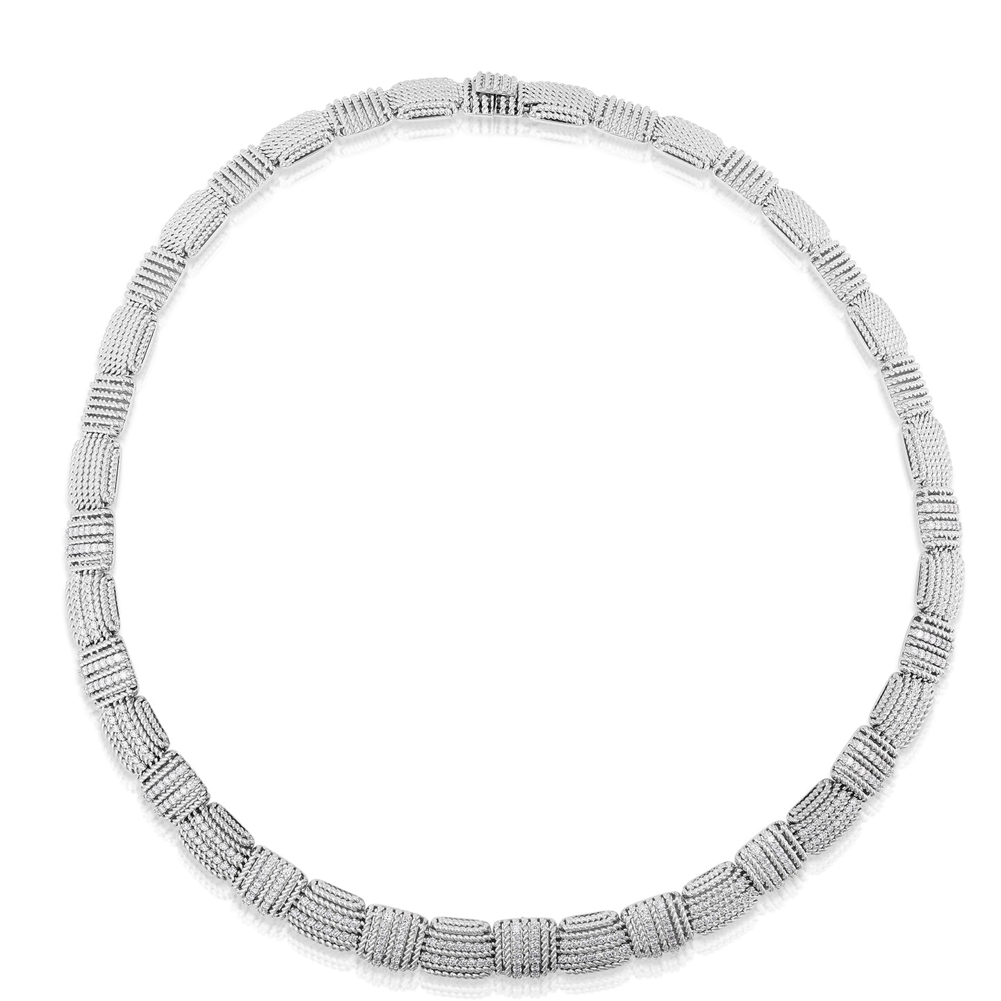 Roberto Coin Opera 18K Gold Collar Necklace with Diamond Accents in White Gold