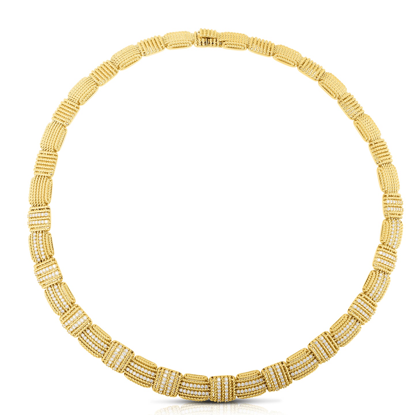 Roberto Coin Opera 18K Gold Collar Necklace with Diamond Accents in Yellow Gold