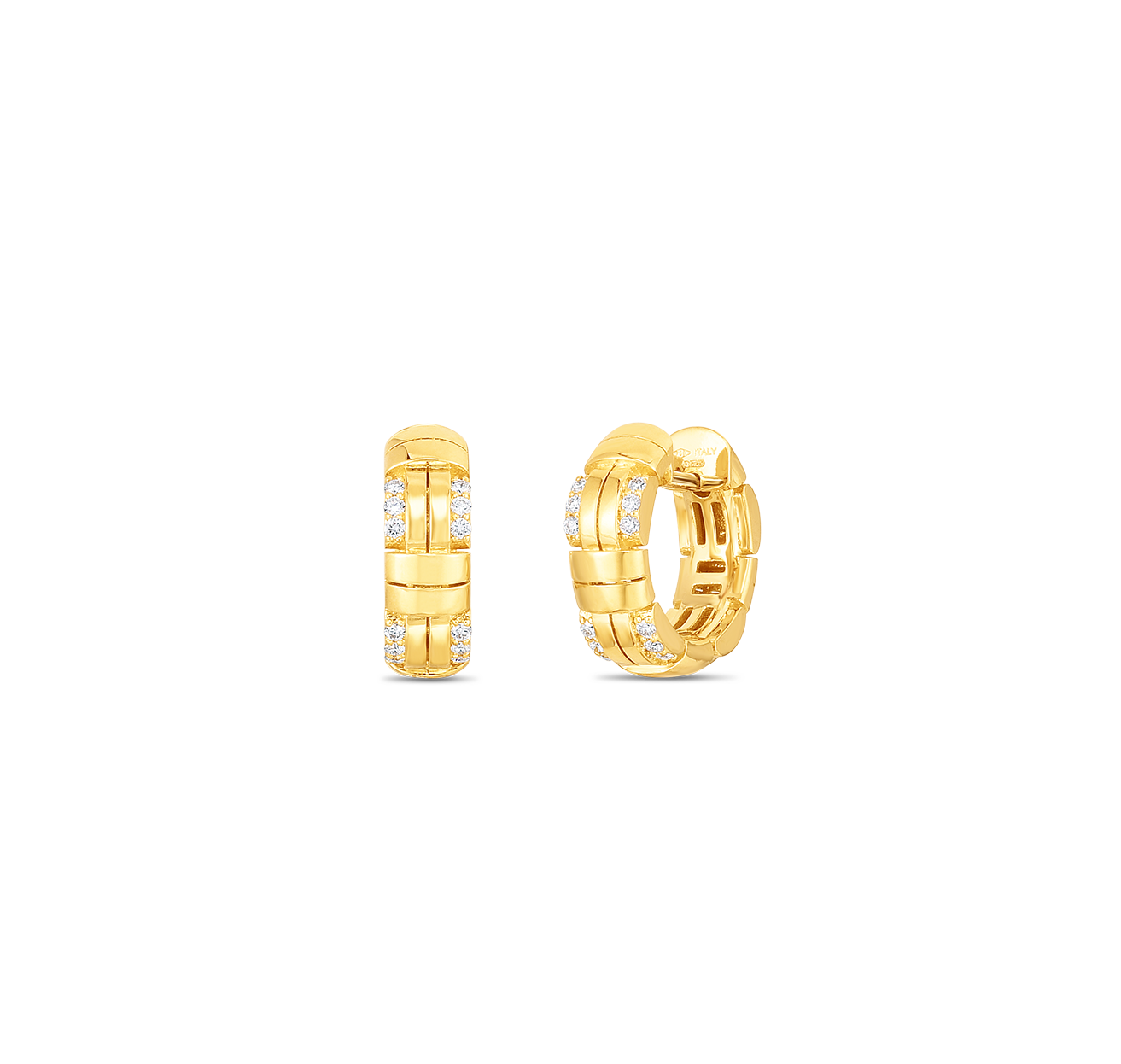Roberto Coin Veneto Yellow Gold Hoop Earrings