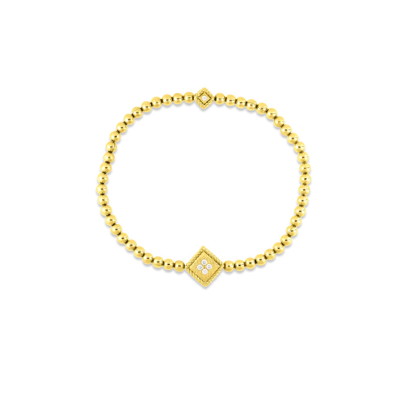 Roberto Coin Palazzo Ducale 18K Yellow Gold Diamond Stretch Bracelet