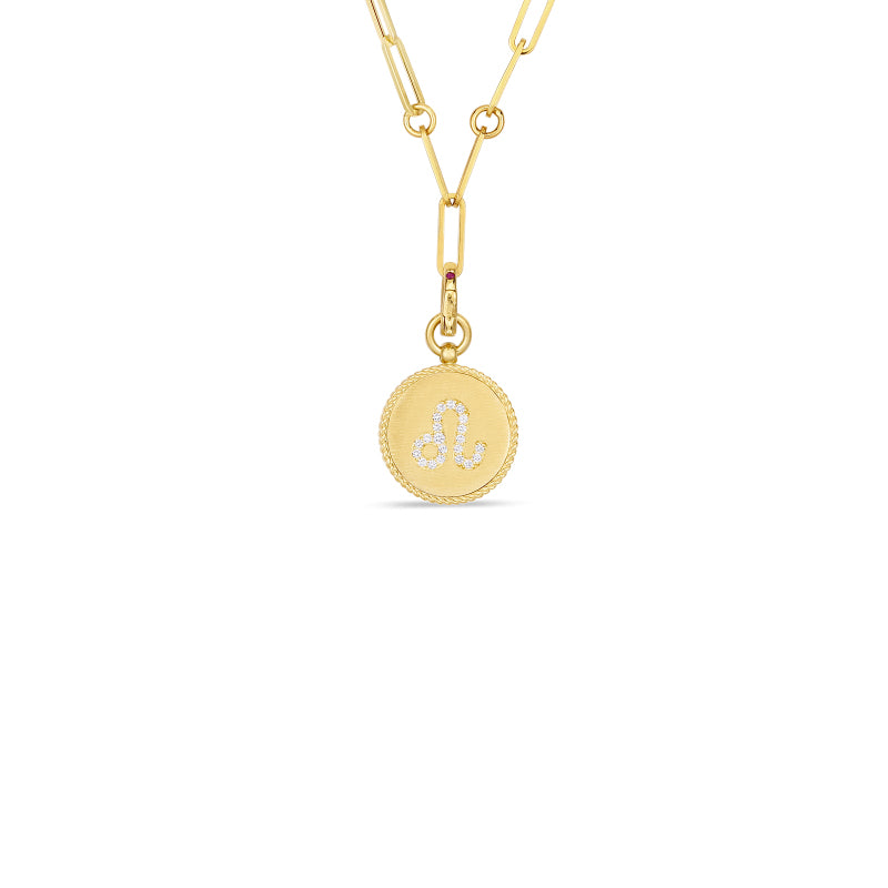 Roberto Coin Zodiac Medallion Leo Diamond Necklace Fink's