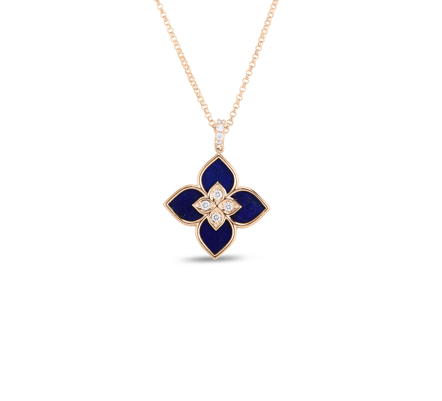 Roberto Coin Venetian Princess Small Lapis and Diamond Necklace