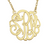 14k Yellow Gold 40mm Classic Monogram Necklace