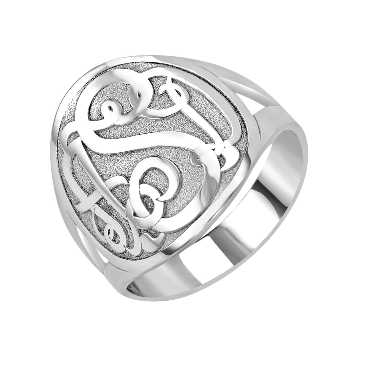 Fink's 18mm Classic Bordered Monogram Ring