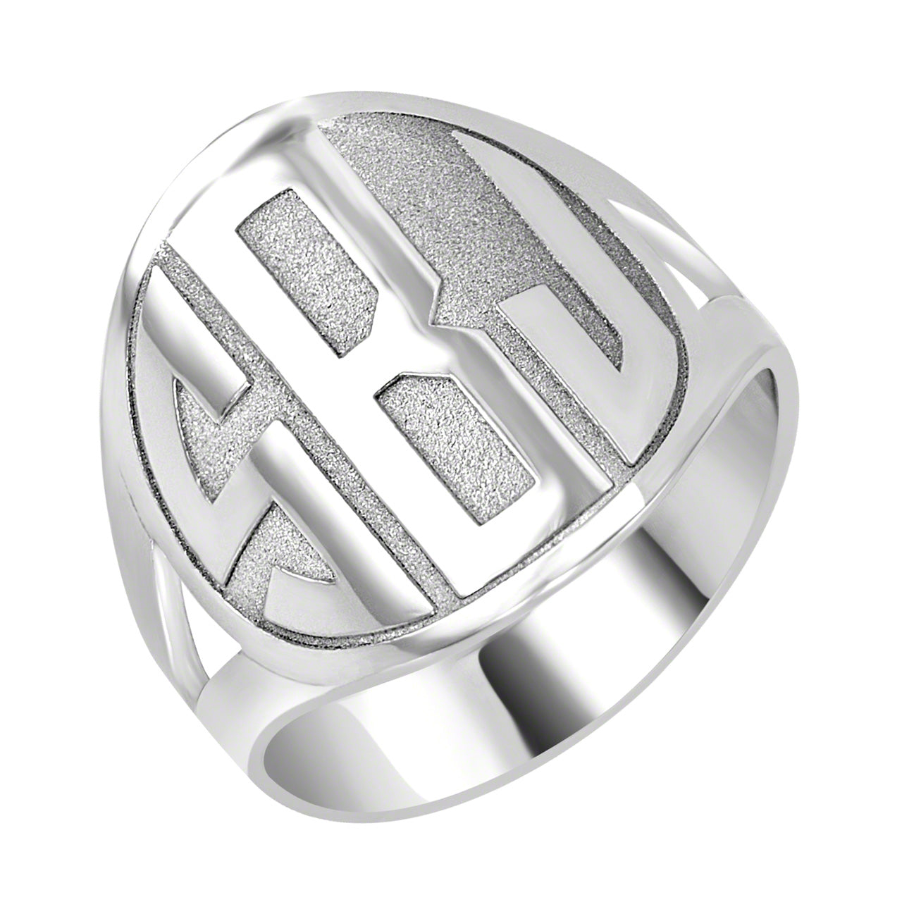 18mm Cutout Cigar Band Personalized Monogram Ring