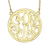 Fink&#39;s 40mm Classic Bordered Monogram Necklace in 14k Yellow Gold