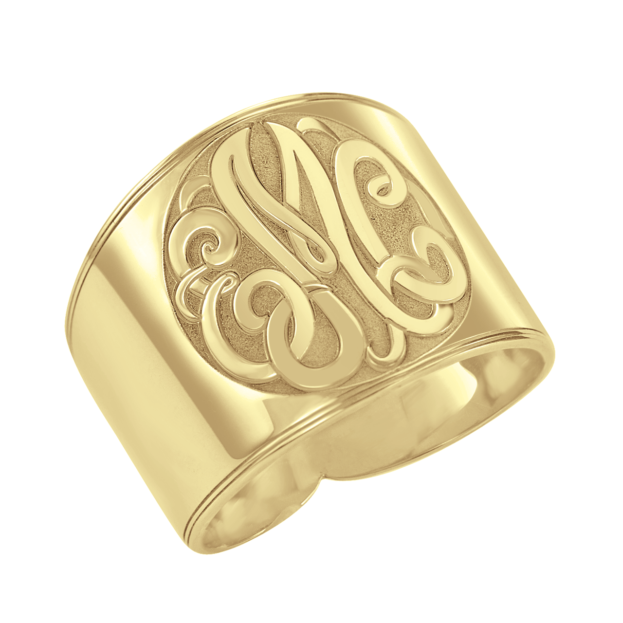 Gold Monogram Band Ring