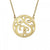 14k Yellow Gold 40mm Classic Bordered Two Initial Monogram Necklace