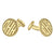 14k Yellow Gold Plated Fink&#39;s 16.5mm Round Original Monogram Rope Cufflinks