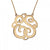 14k Rose Gold 40mm Classic Two Initial Monogram Necklace
