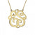 14k Yellow Gold 40mm Classic Two Initial Monogram Necklace