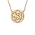 14k Rose Gold Fink&#39;s 20mm Solid Circular Bordered Monogram Necklace