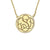 Fink&#39;s 20mm Solid Circular Bordered Monogram Necklace in 14k Yellow Gold