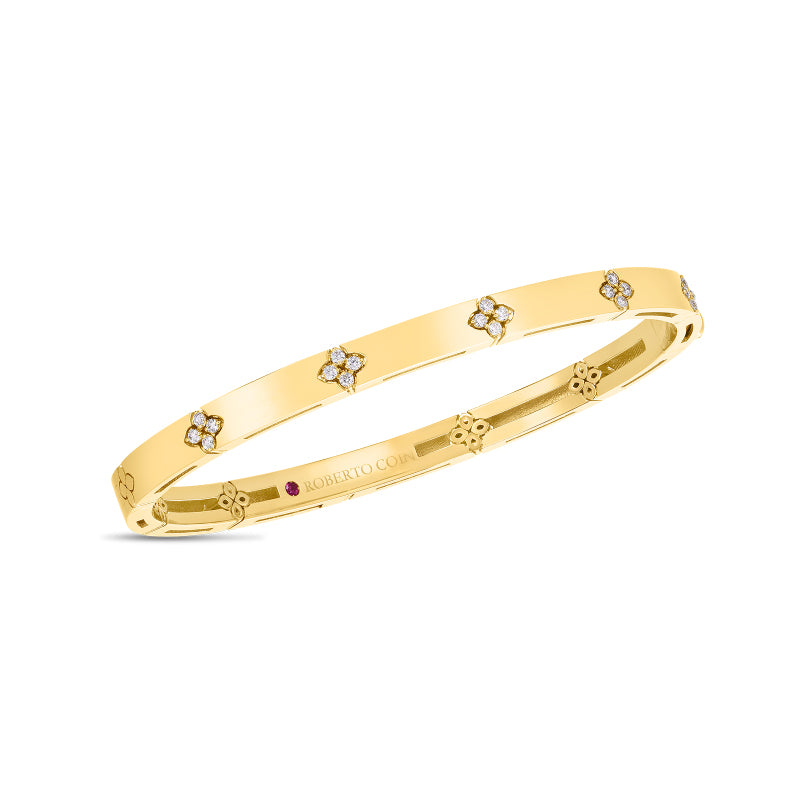 Roberto Coin Love in Verona Diamond and Yellow Gold Bangle