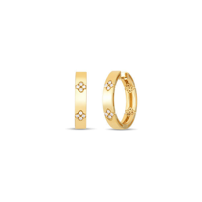 Roberto Coin Love in Verona 18K Yellow Gold Diamond Hoop Earrings